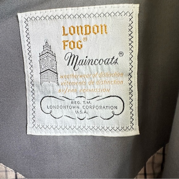 Oversized Vintage London Fog Boyfriend Trench Coat Jacket Grey Neutral - Picture 12 of 13